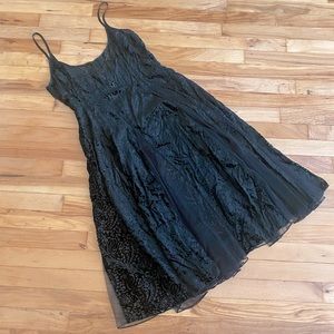 Free People Burned Velvet & Mesh Slip Dress Size Medium